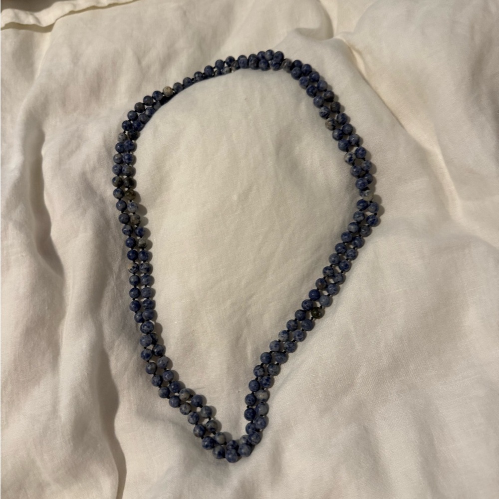 Elegant Blue Beaded Necklace